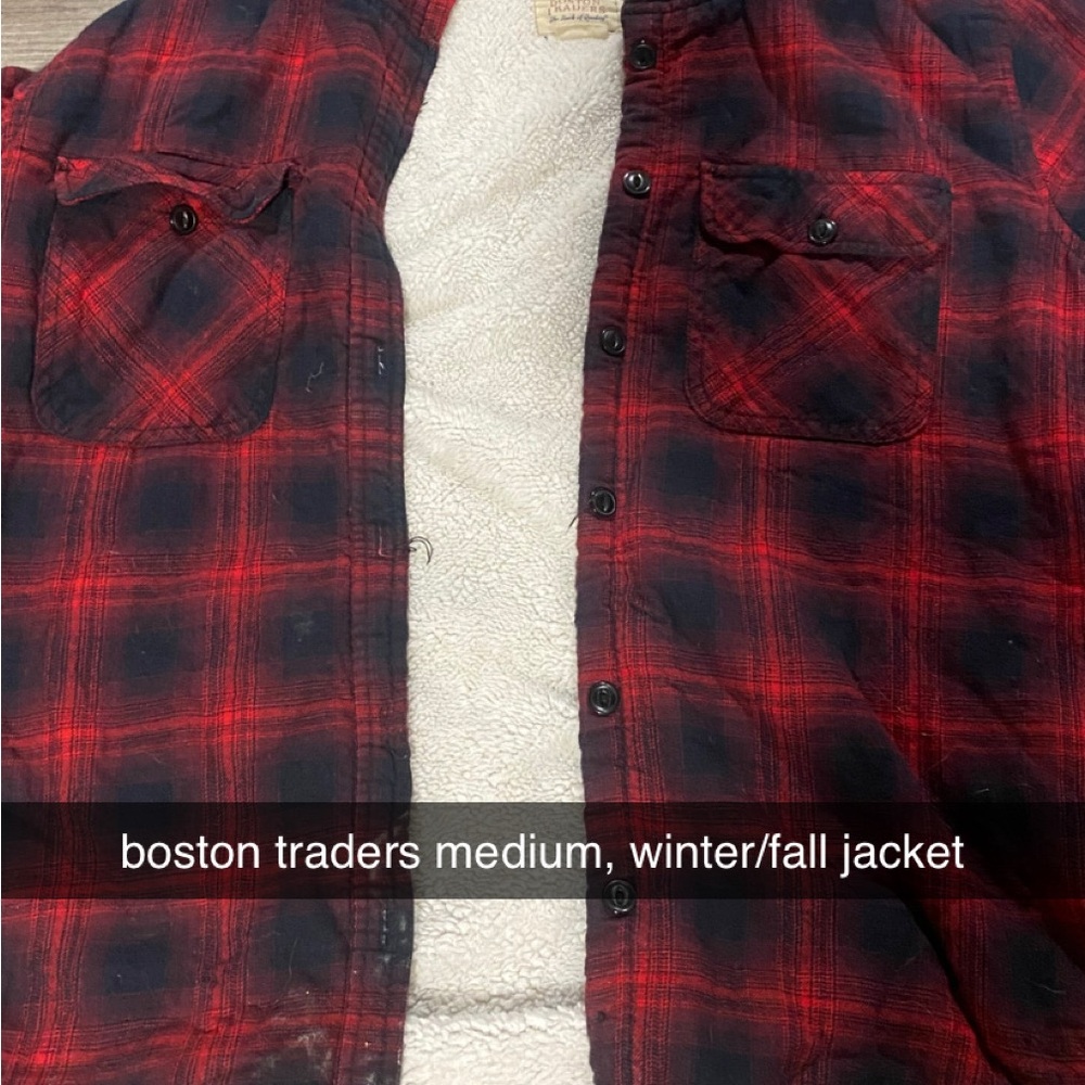 Boston Traders Men's Red and Black Plaid Jacket